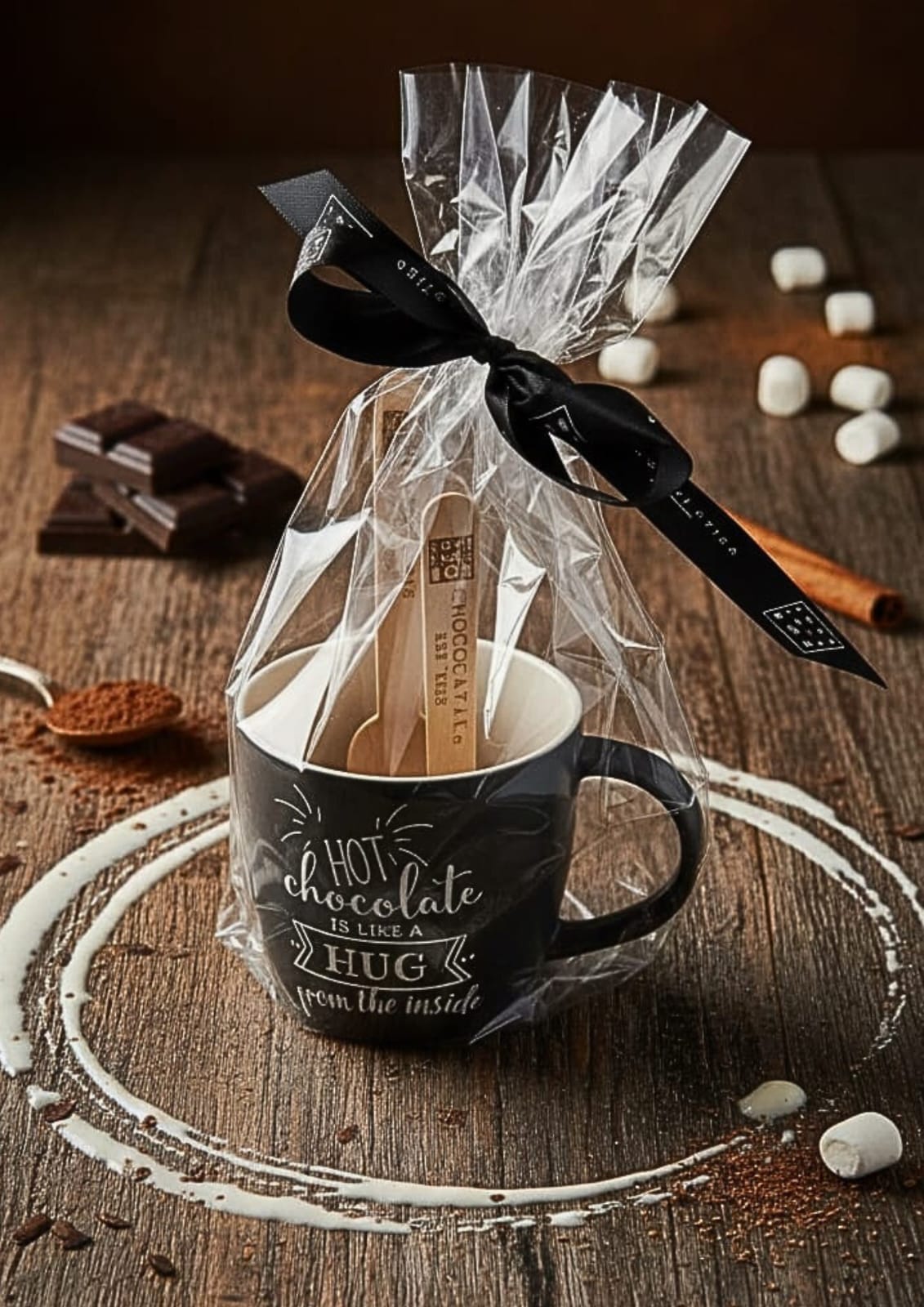 Cuillère à chocolat au lait 2 pièces +tasses
