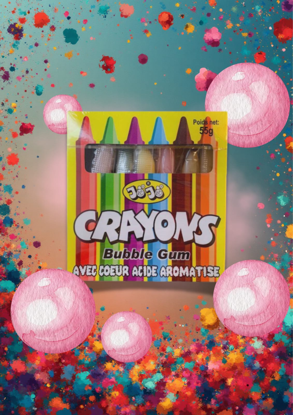 Crayons bubble gum