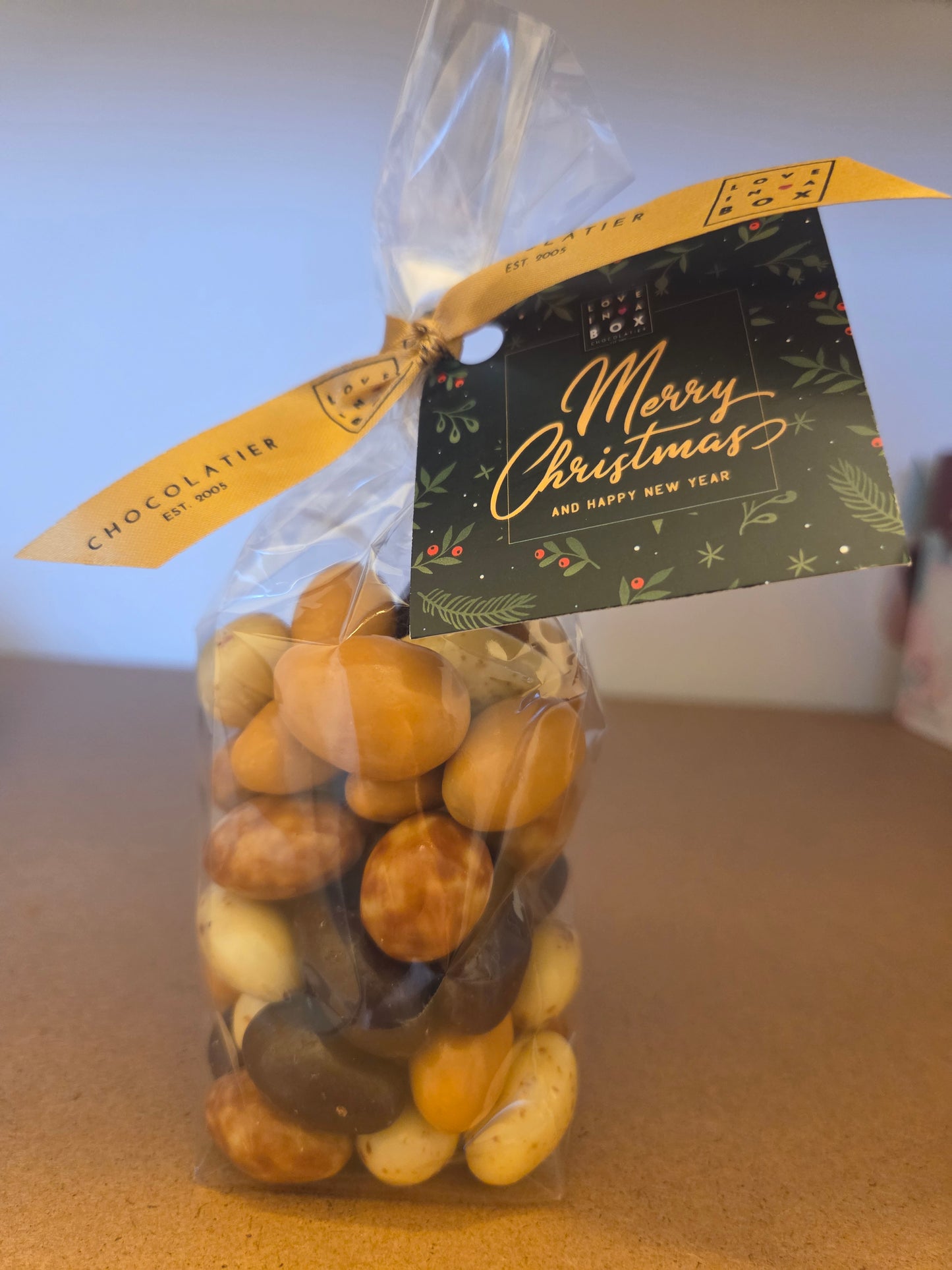 Mélange d'amande enrobée de chocolat